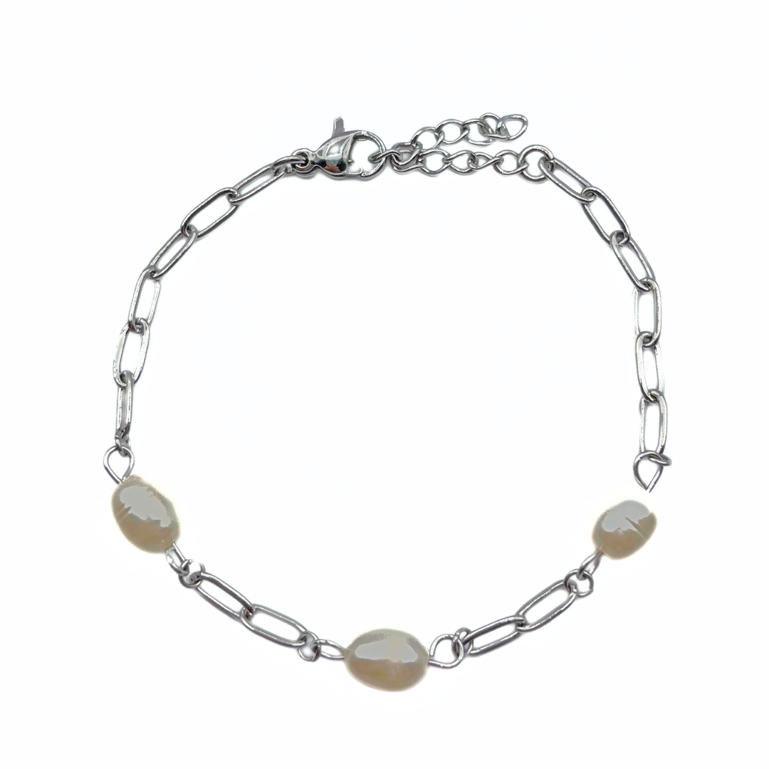 Triple pearl bracelet zilver