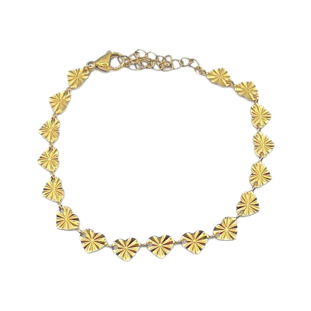 Hartjes armband goud