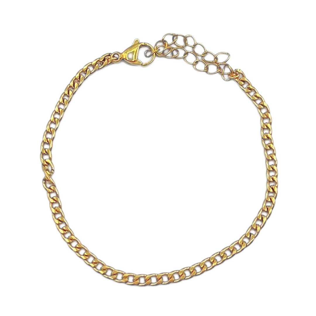 Small chain armband goud