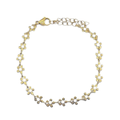 Bloemetjes armband wit goud