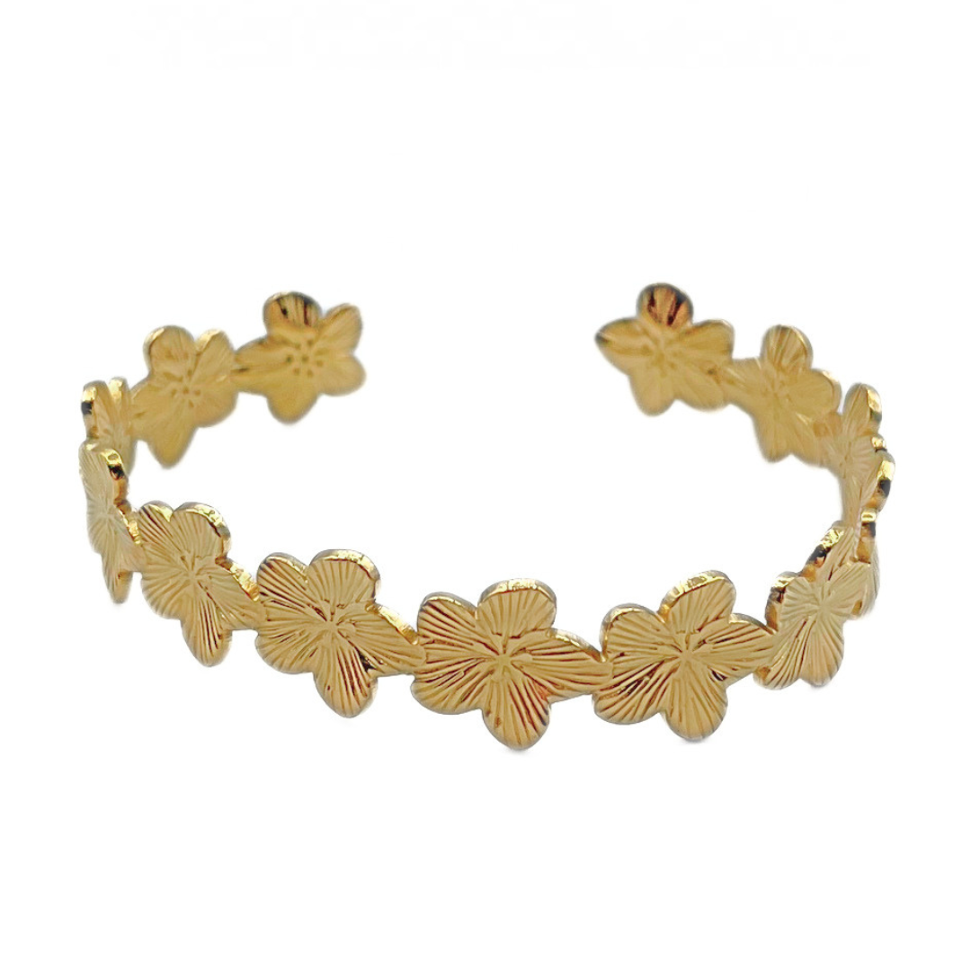 Bloemen bangle goud