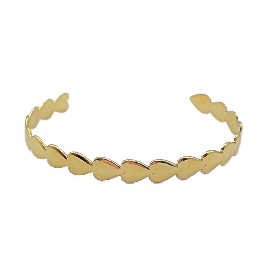 Heart bangle goud