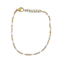 Witte bolletjes armband goud