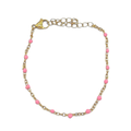 Roze bolletjes armband goud