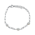 Triple pearl armband zilver