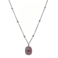 Flower tag ketting zilver
