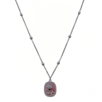 Flower tag ketting zilver
