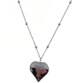 Hart lange ketting zilver