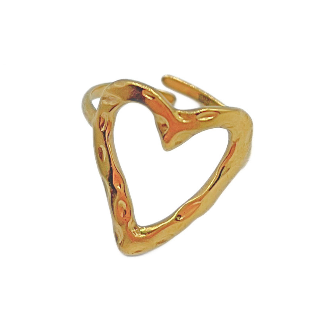 Heart ring goud