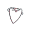 Open heart ring zilver