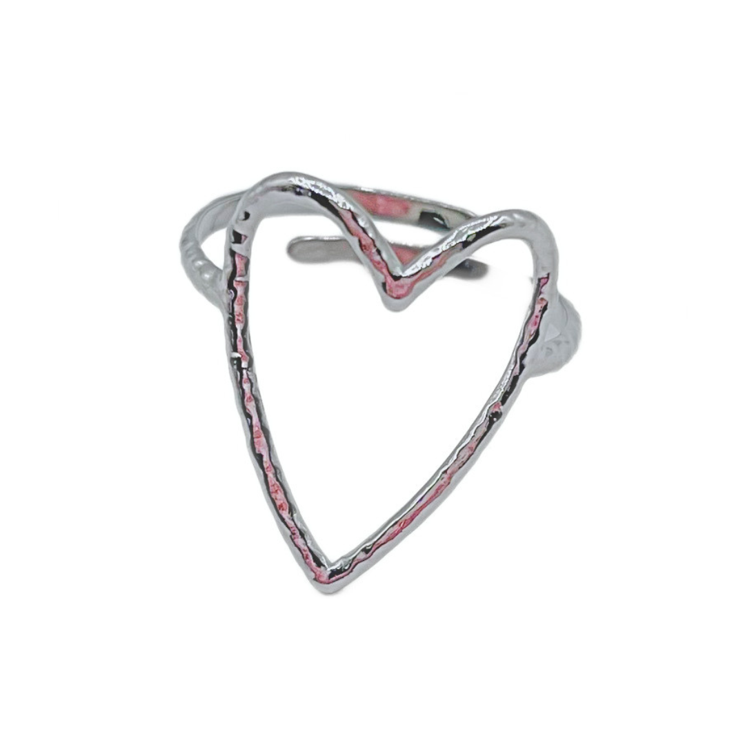 Open heart ring zilver