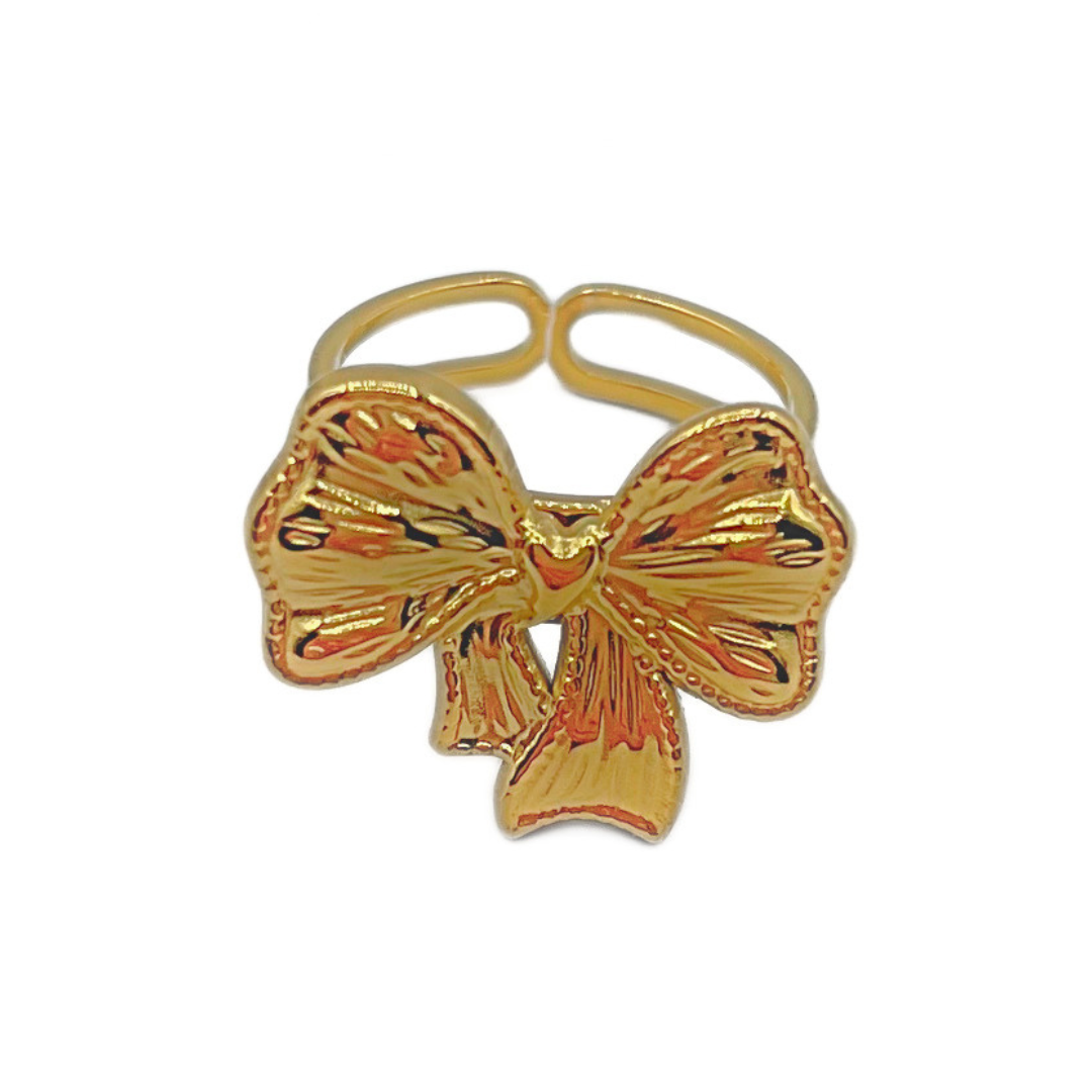 Strikjes ring goud