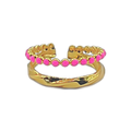 Pink double trouble ring goud