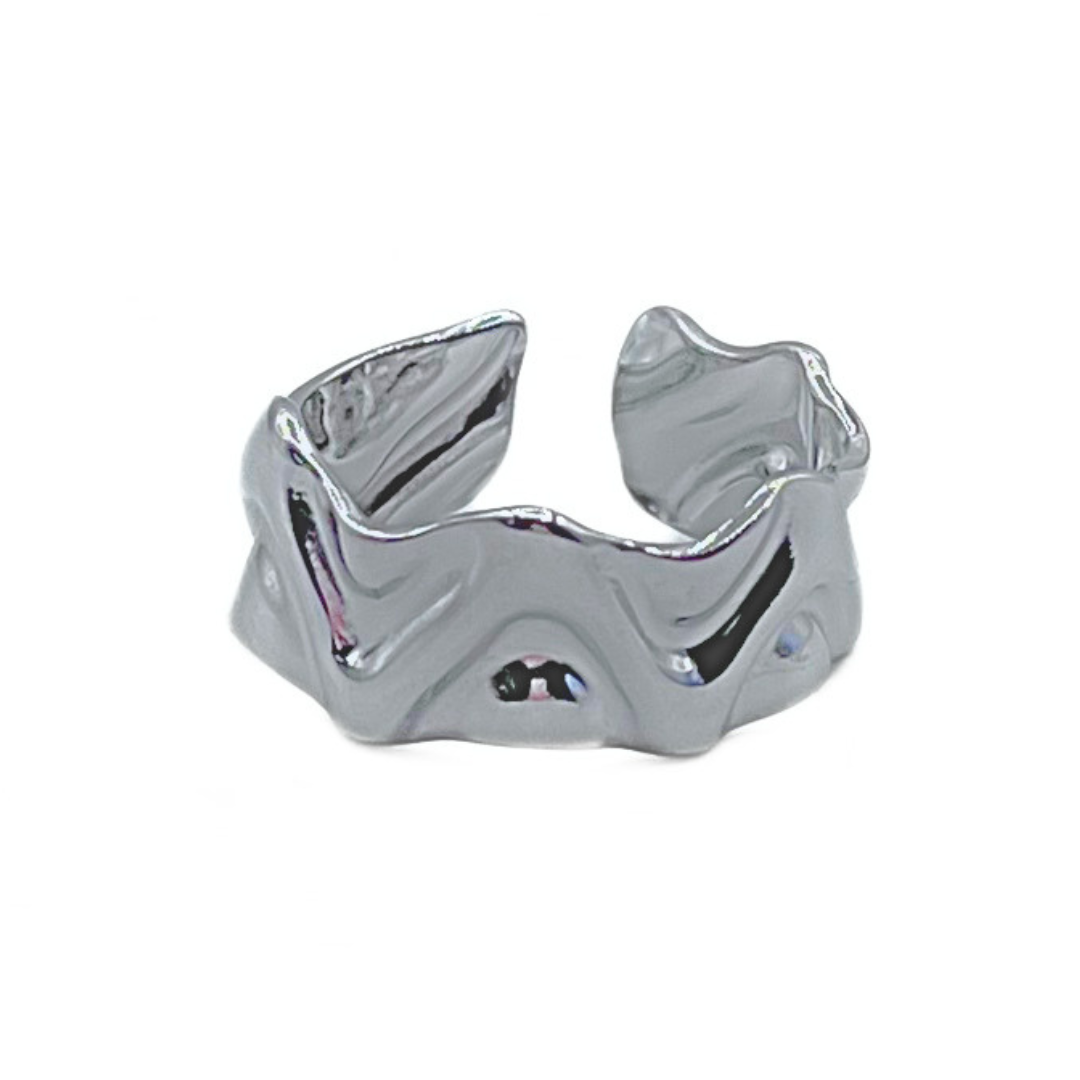 Crumble ring zilver