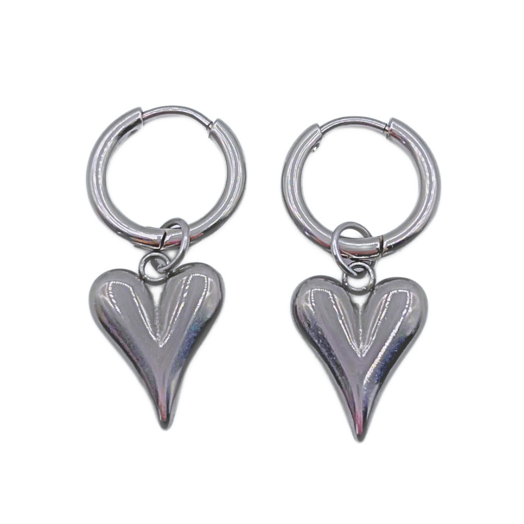 Hart oorbellen zilver