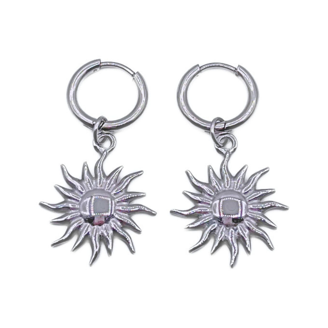 Sun oorbellen zilver