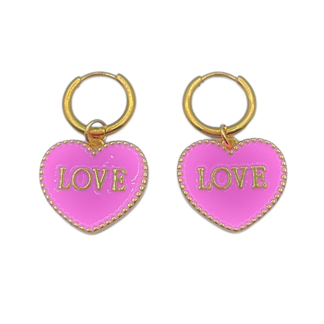 Love oorbellen goud