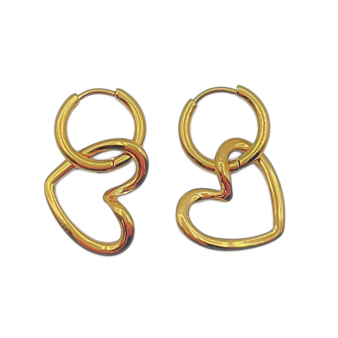 Open hart oorbellen goud